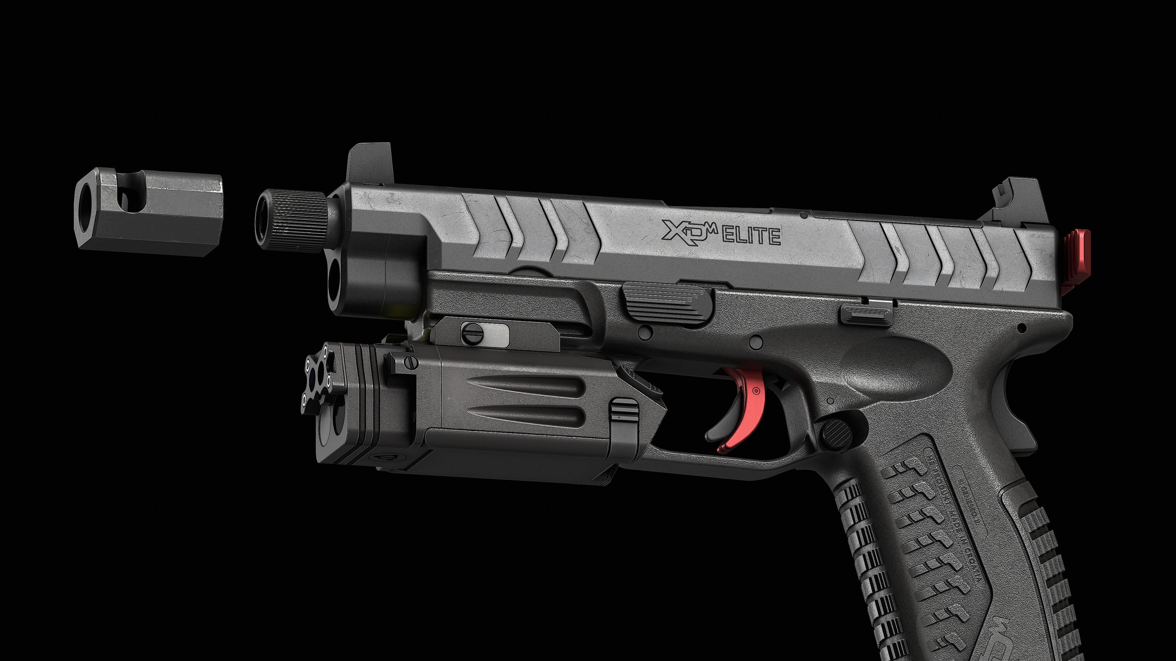 Springfield Armory XD M Elite Var 4 Low-poly 3D model_12
