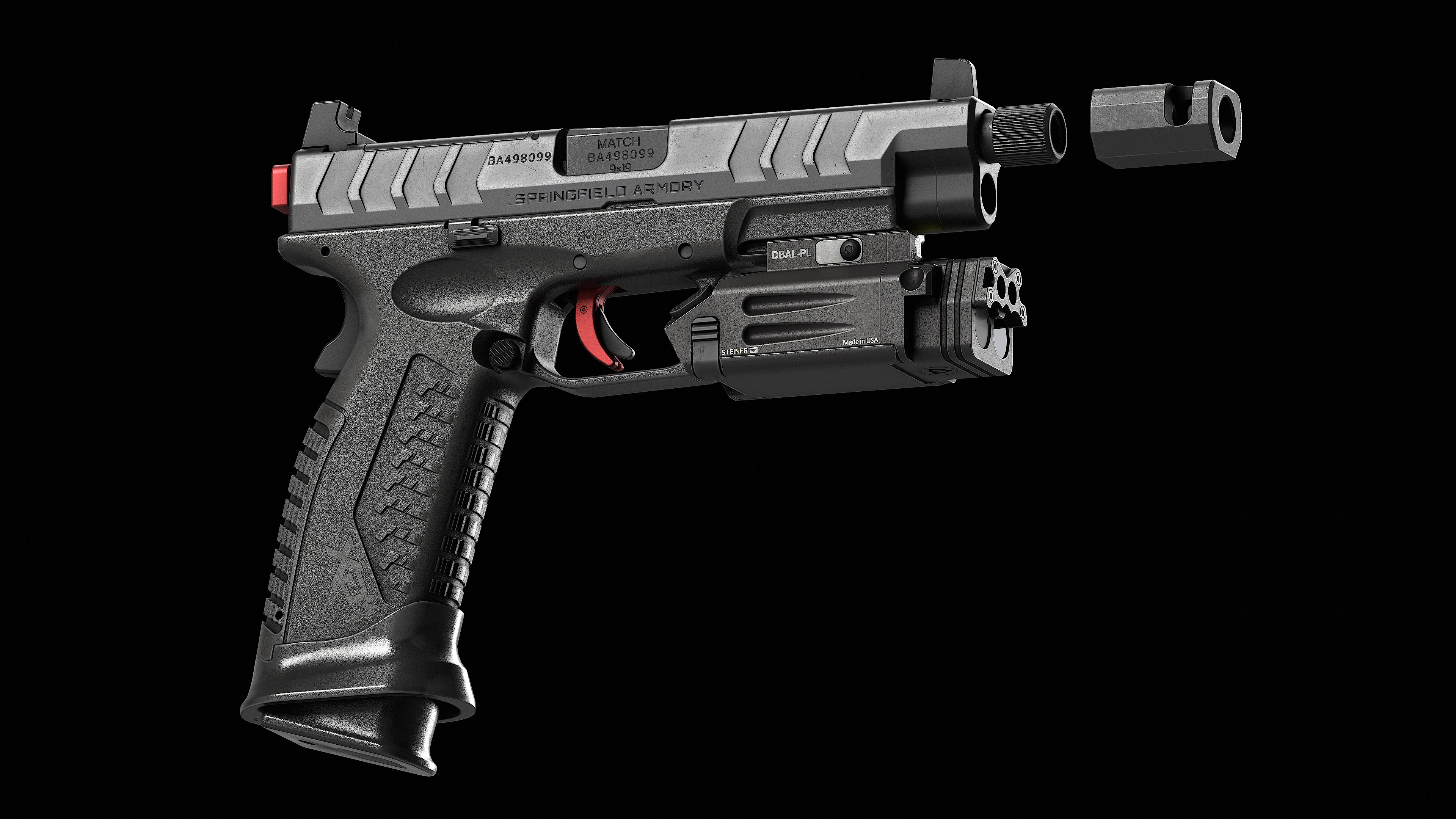 Springfield Armory XD M Elite Var 4 Low-poly 3D model_15