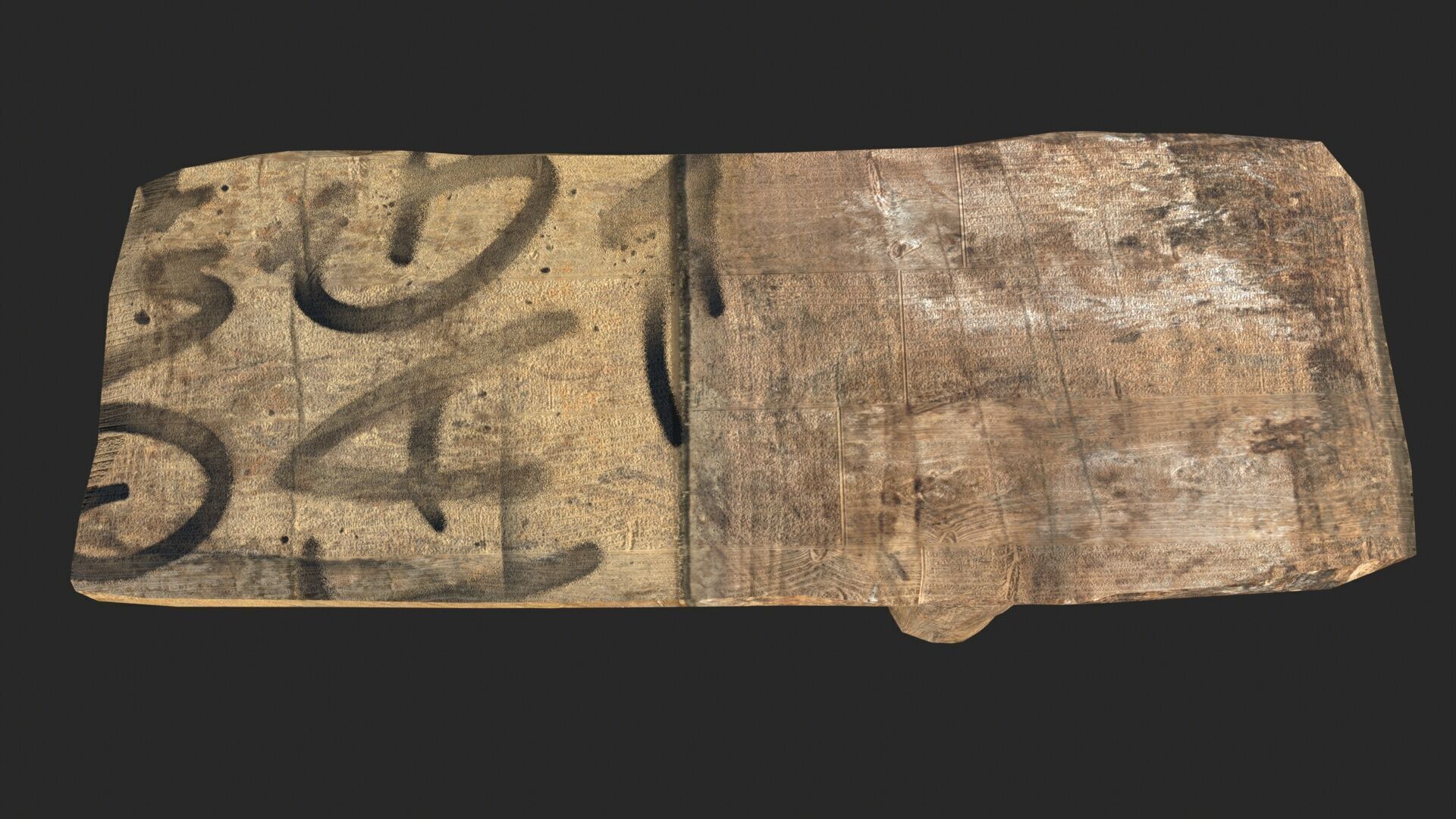 Wooden Stool Low-poly 3D model_1