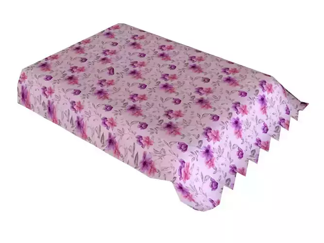 Floral mattress Low-poly 3D model