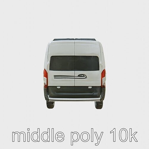 Silver Technical Support Van with Multiple Screens Low-poly 3D model