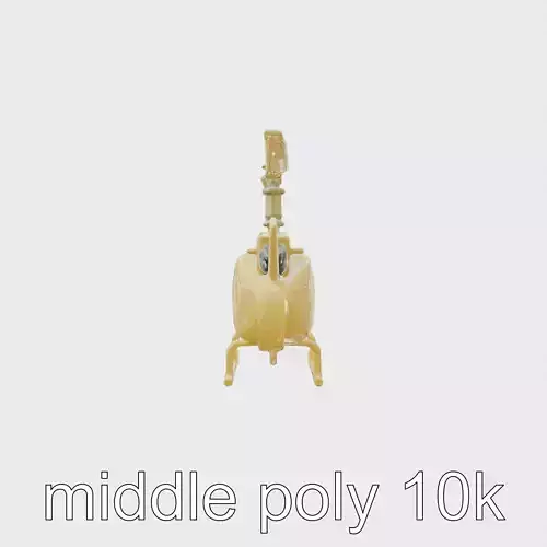 Bright Yellow Military Helicopter Toy Model