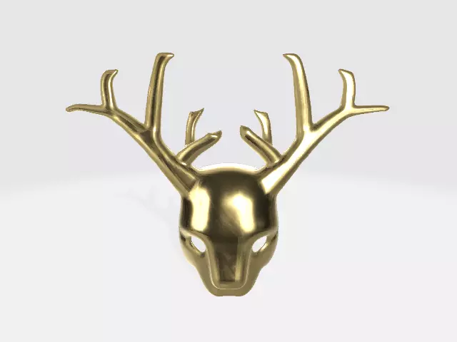 Golden Stag Mask Low-poly 3D model