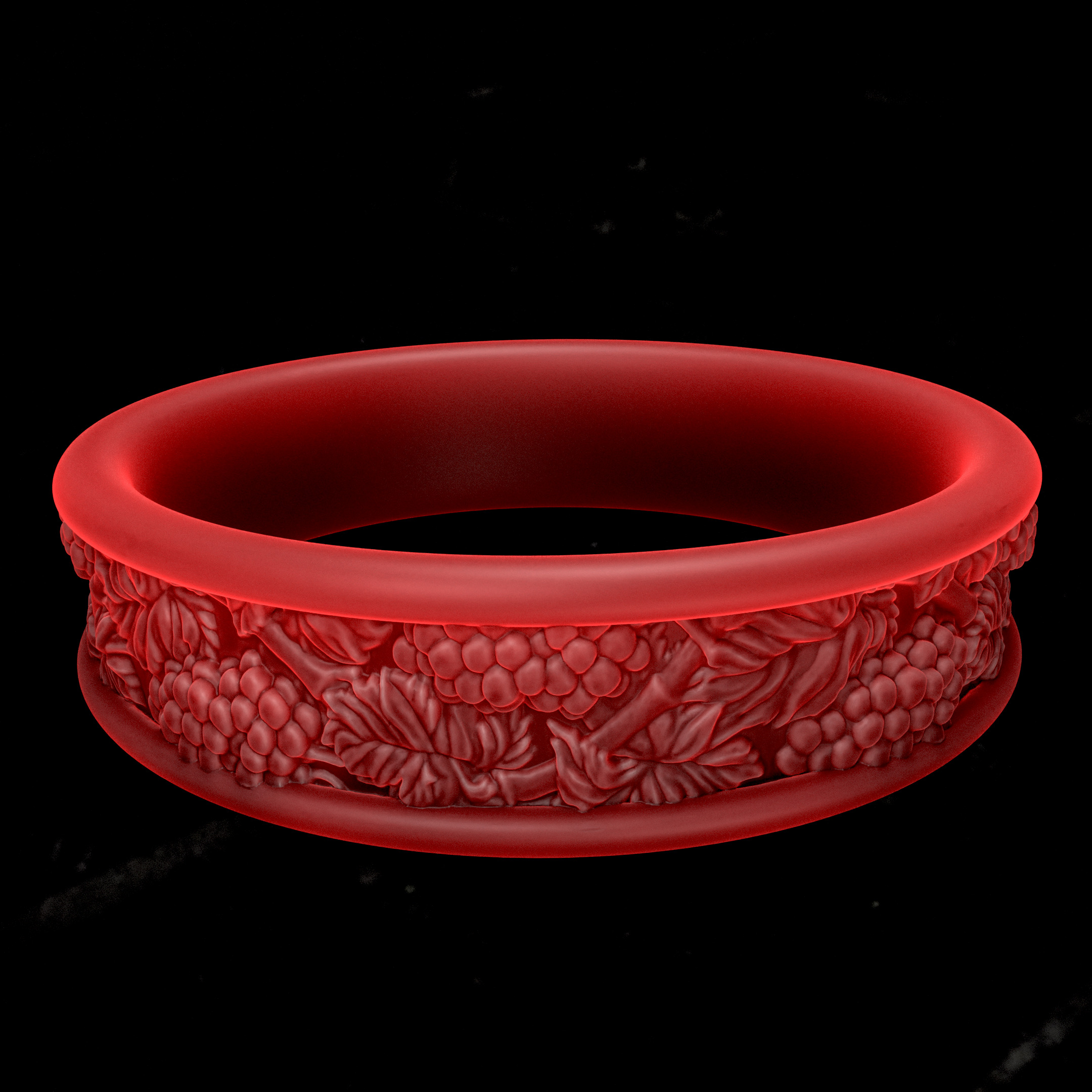 Grapes Ring CAD 3D print model_2