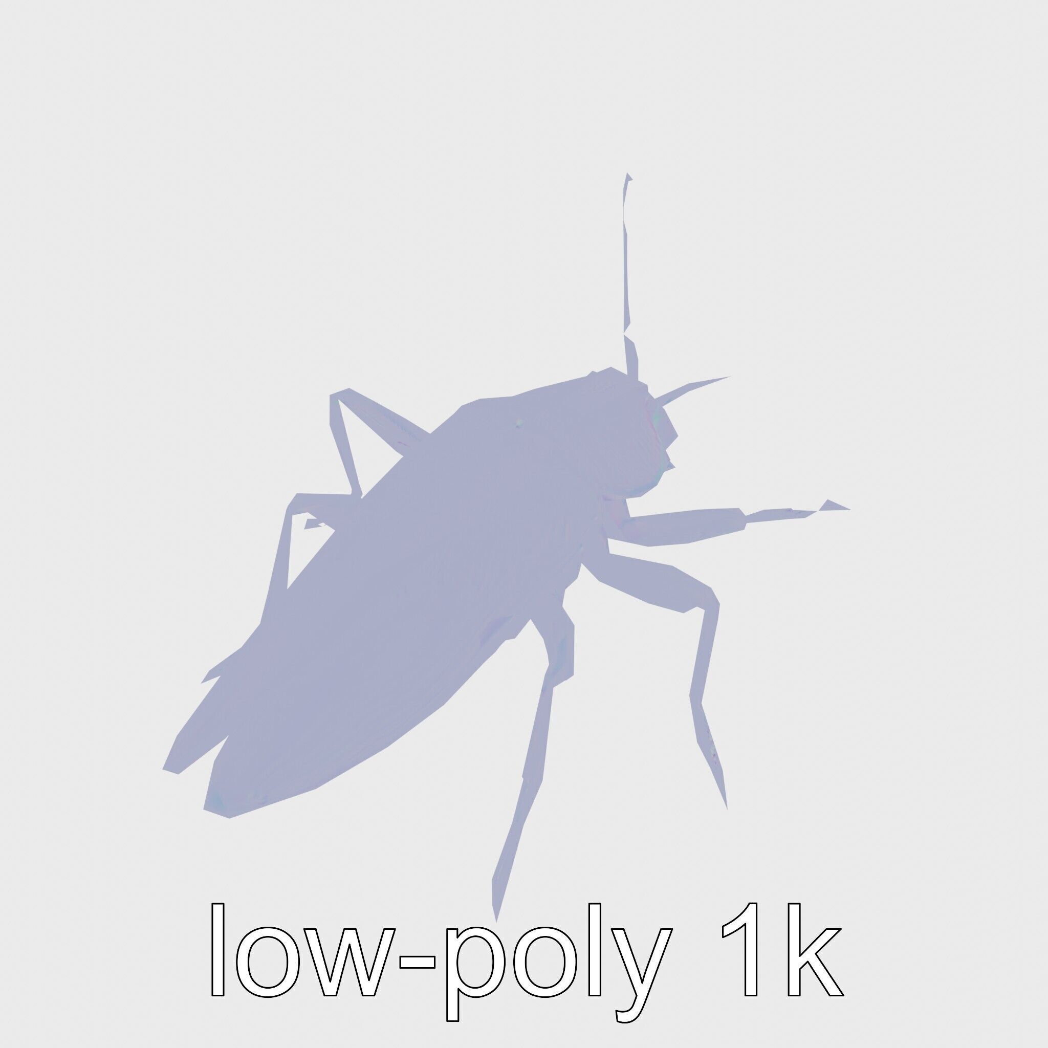 Urban Cockroach Realistic 3D Model with Detailed Textures Low-poly 3D model_17