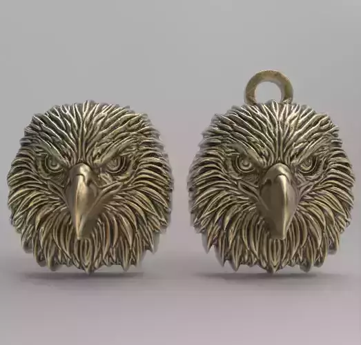Angry eagle head pentant 3D print model
