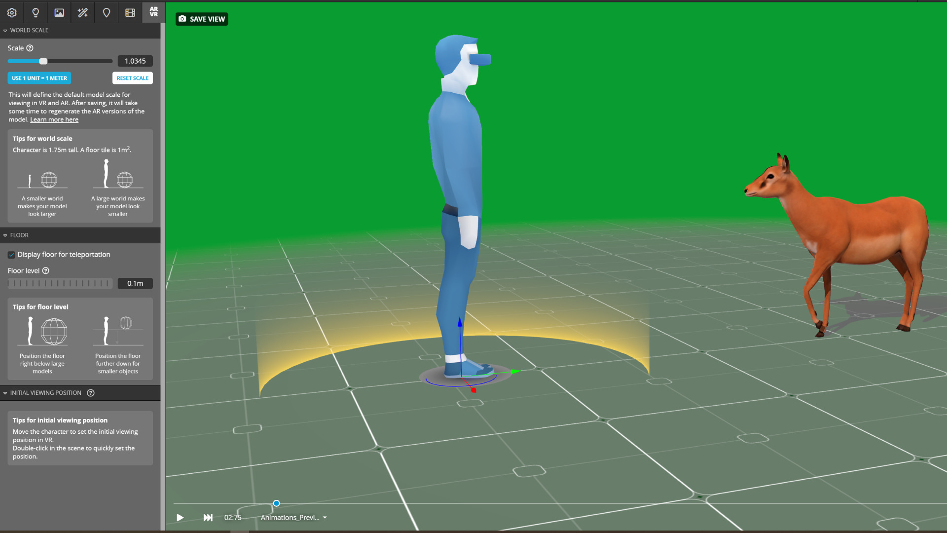 Black Faced Female Impala Low-poly 3D model_10