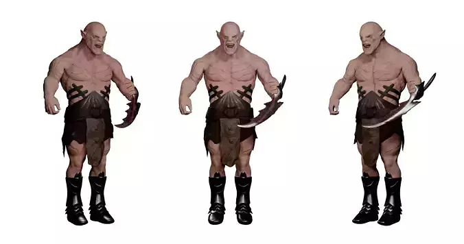 Azog character of the lord of the ring - low-poly 3D model