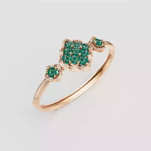 3D Printable Jewelry design of Bangle with diamonds