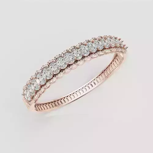 3D Printable Jewelry design of Bangle with diamonds