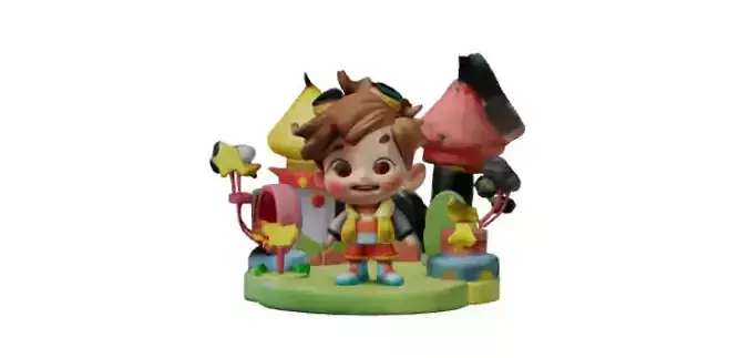 Fun Cartoon Adventure Environment AndCharacter 3D model
