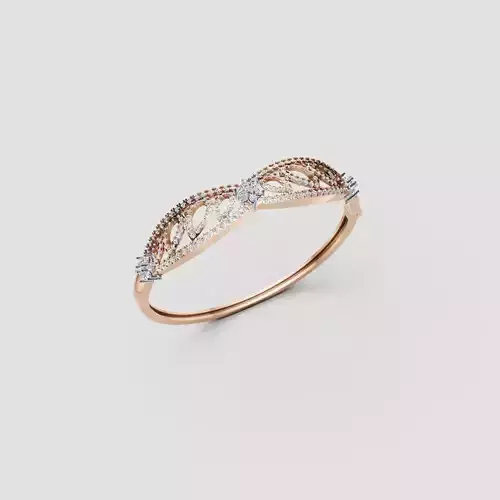 3D Printable Jewelry design of Bangle with diamonds