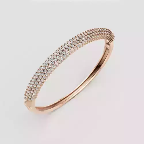 3D Printable Jewelry design of Bangle with diamonds