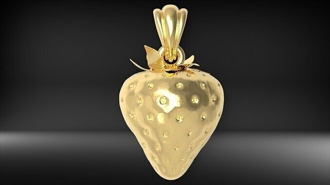  strawberry pendant 3D print model