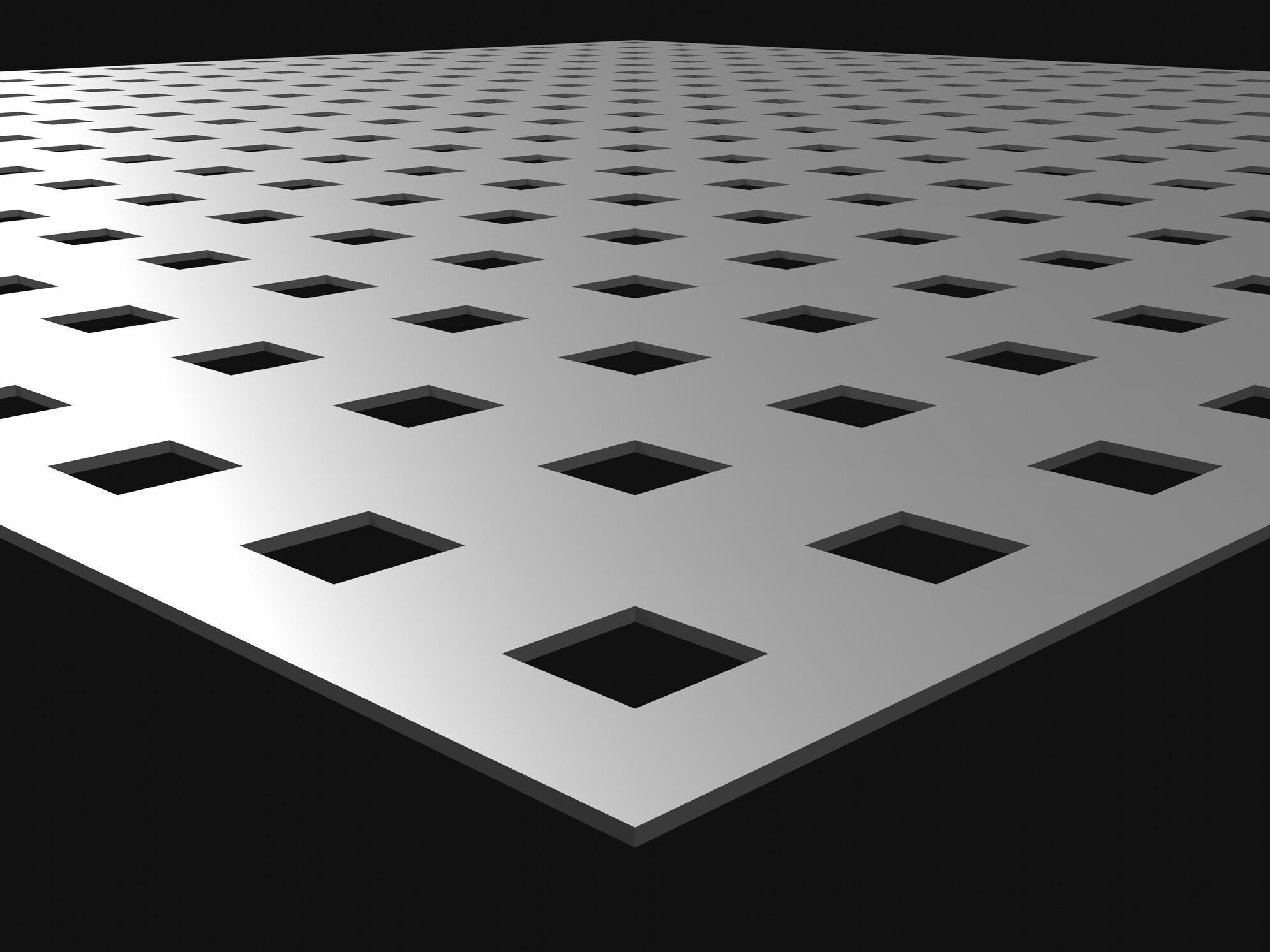 Perforated panel with square hole and 16 percent opening 25O05 3D model_3