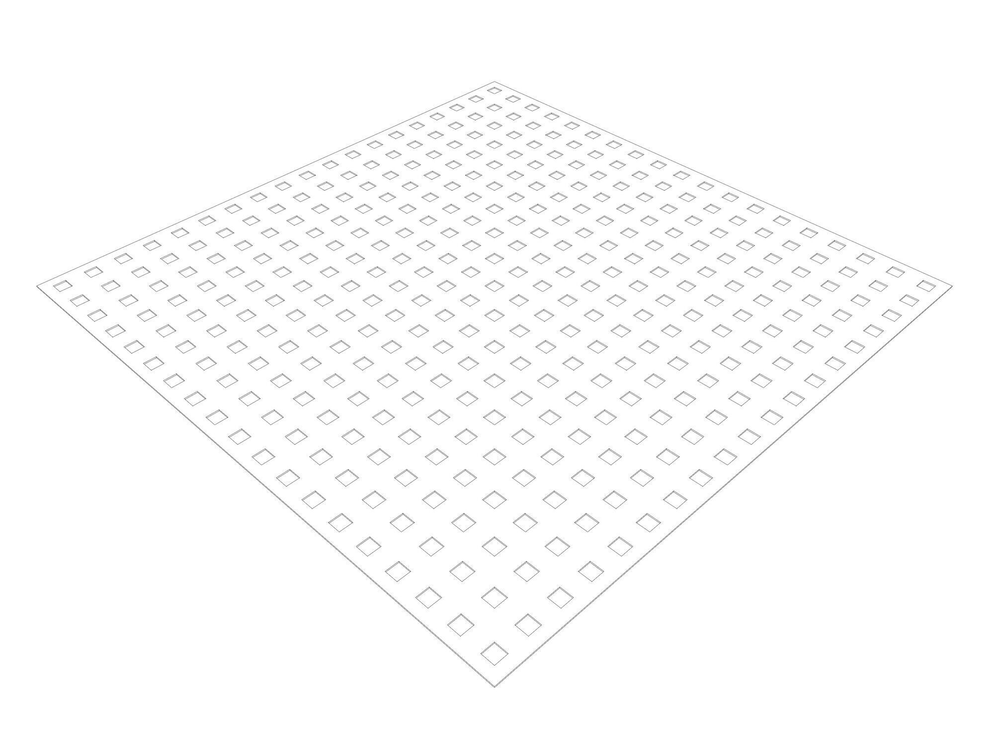 Perforated panel with square hole and 16 percent opening 25O05 3D model_7