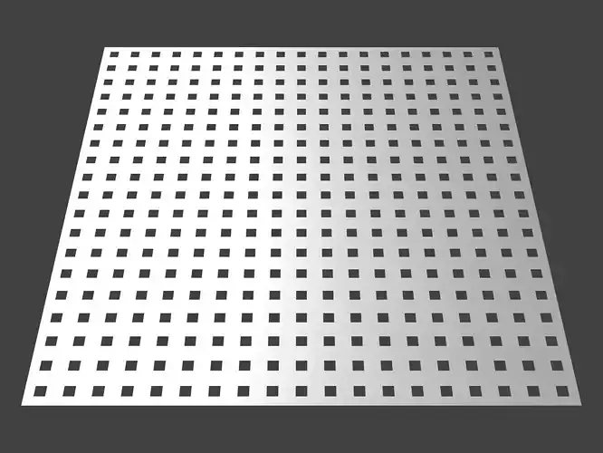 Perforated panel with square hole and 16 percent opening 25O05 3D model
