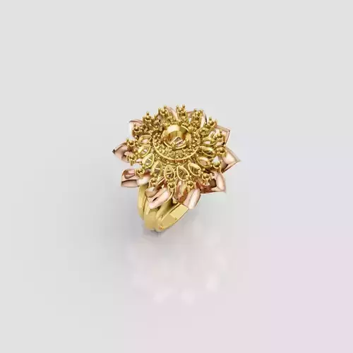 3D Cad jewelry design of Lady diamond ring Flower Design