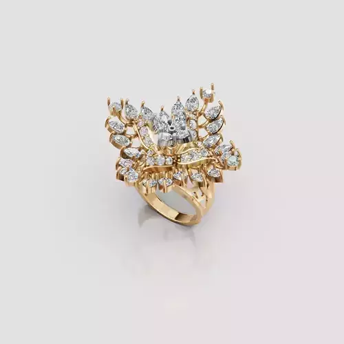 3D Cad jewelry design of Lady diamond ring with Diamond 