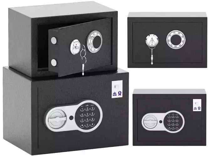 mechanical combination safe 3D model