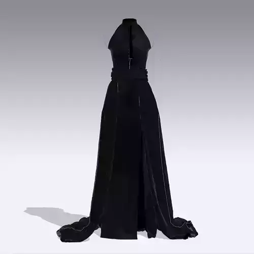 dress paneled look halter neckline  Low-poly 3D model