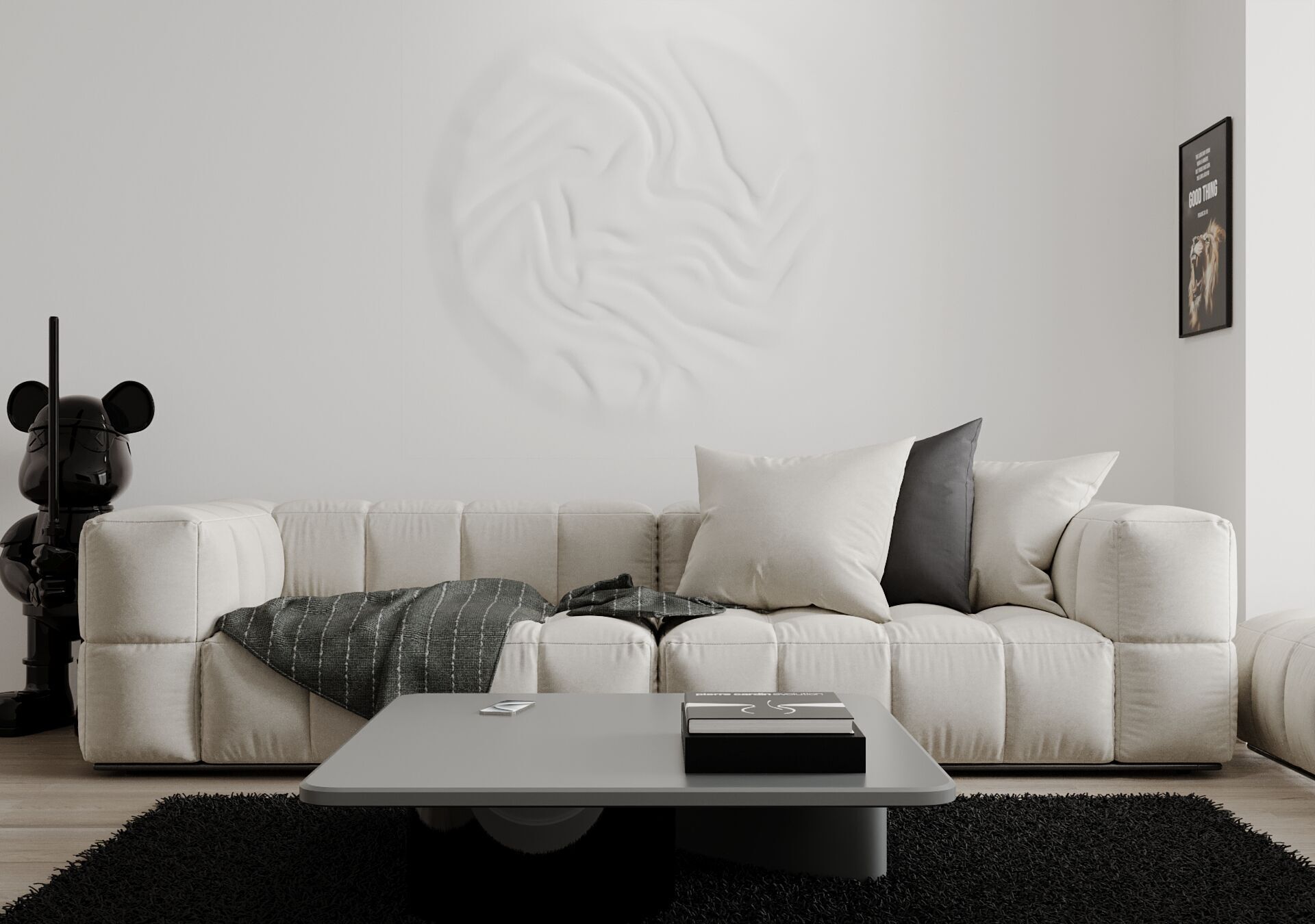 3D WALL PANEL CNC RELIEF ORGANIC SEAMLESS DESIGN 3D print model_1