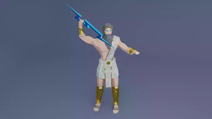 Thunderer Lord of Olympus Sky god Greek god King  Olympian Zeus Low-poly 3D model