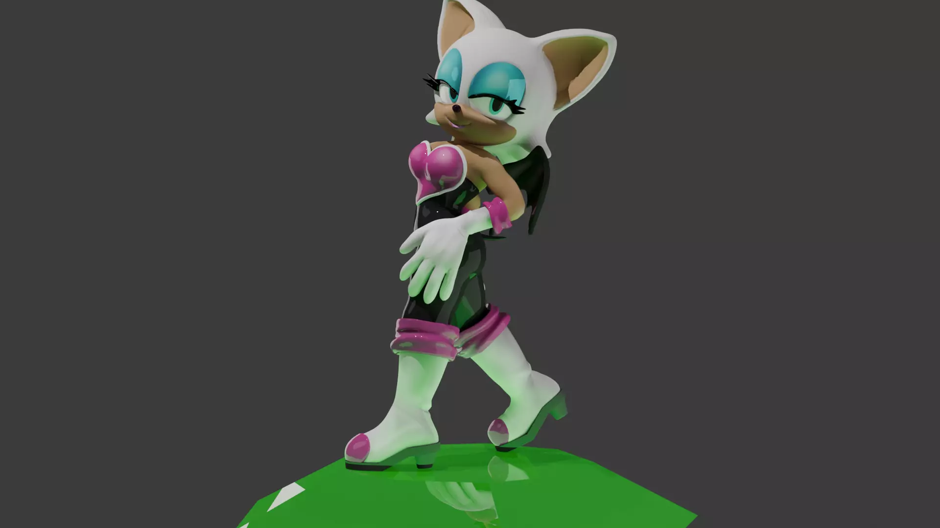 Rouge the Bat Statue 3D print model_0