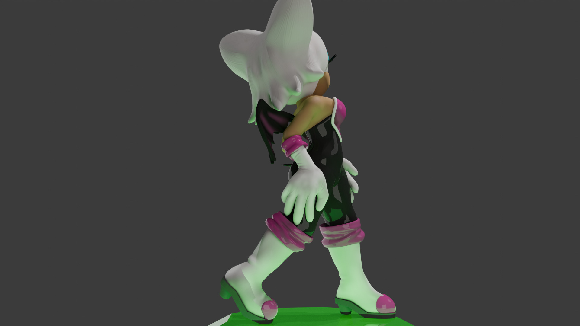 Rouge the Bat Statue 3D print model_4