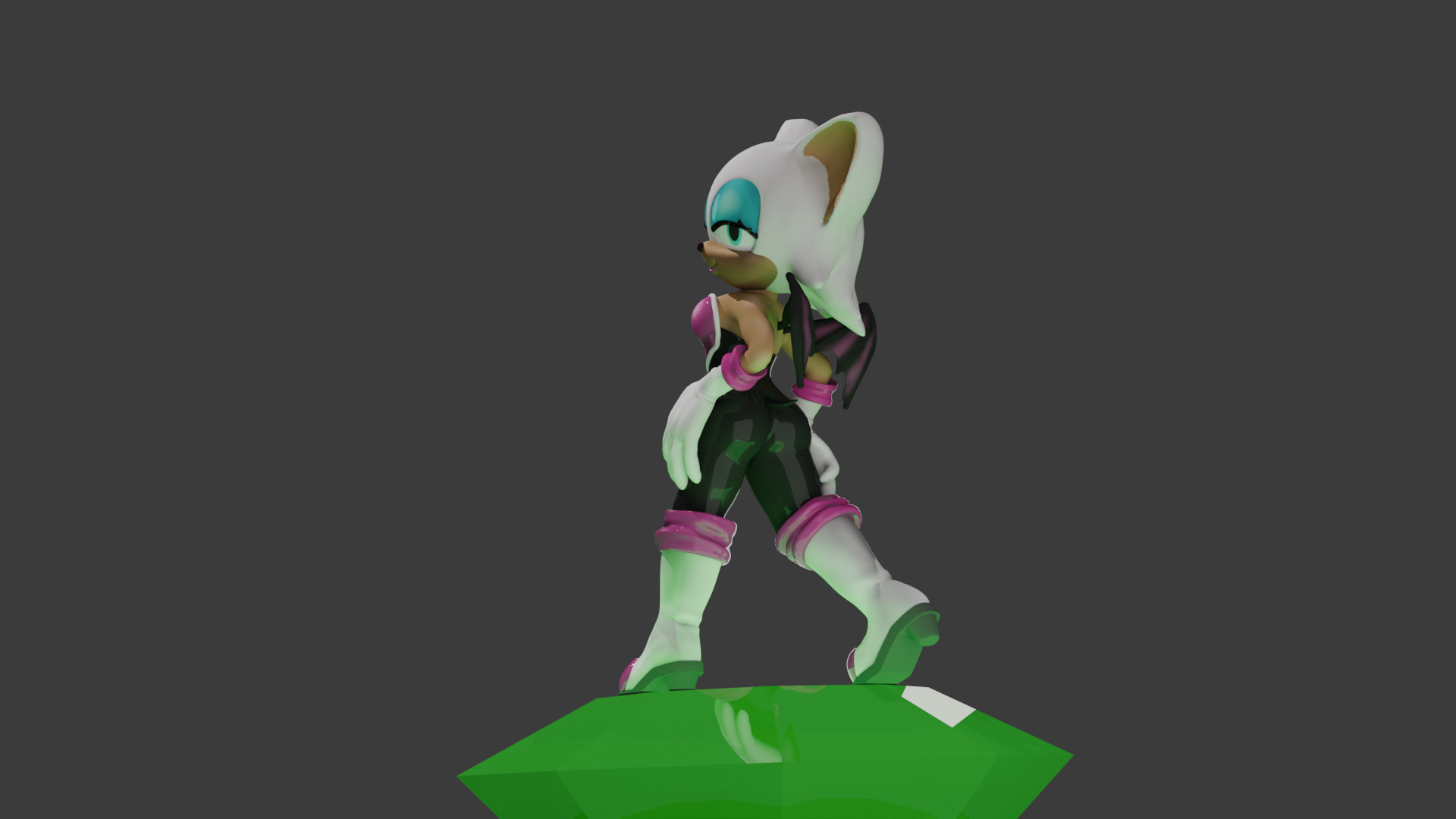 Rouge the Bat Statue 3D print model_1