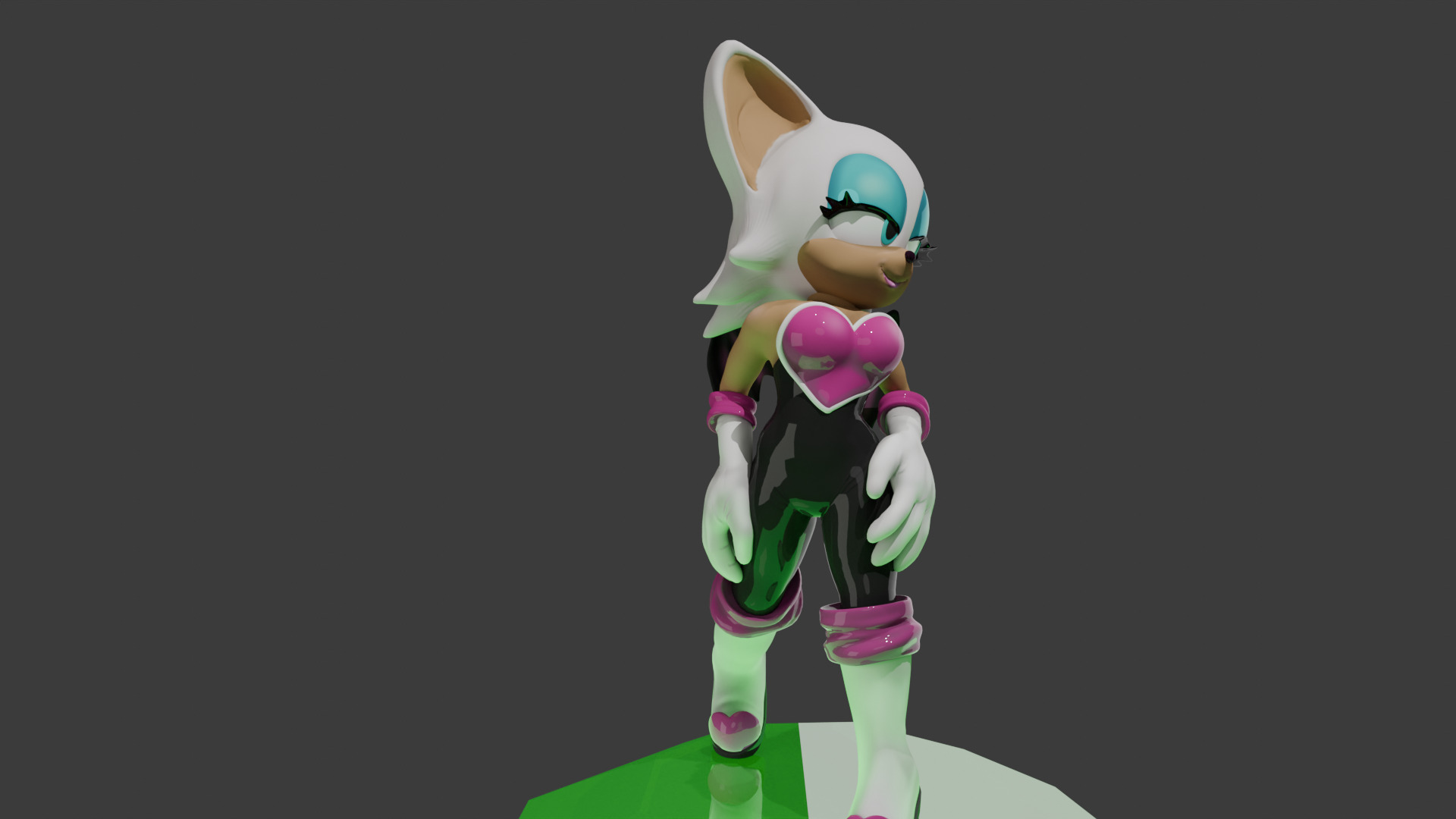 Rouge the Bat Statue 3D print model_6