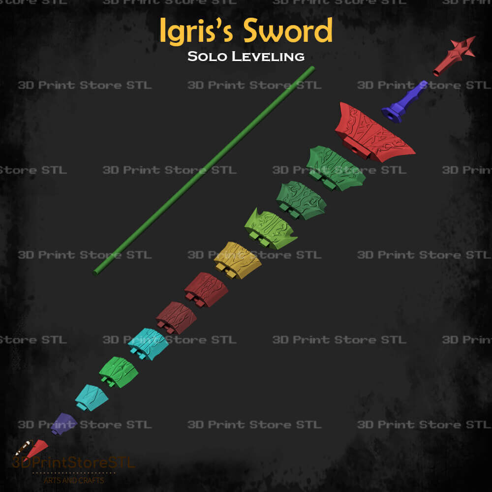 Igris Sword Cosplay Solo Leveling - STL File 3D print model_4