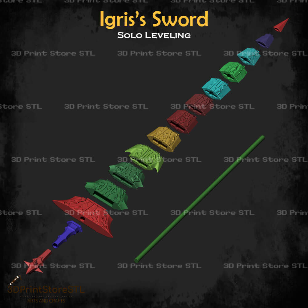 Igris Sword Cosplay Solo Leveling - STL File 3D print model_5