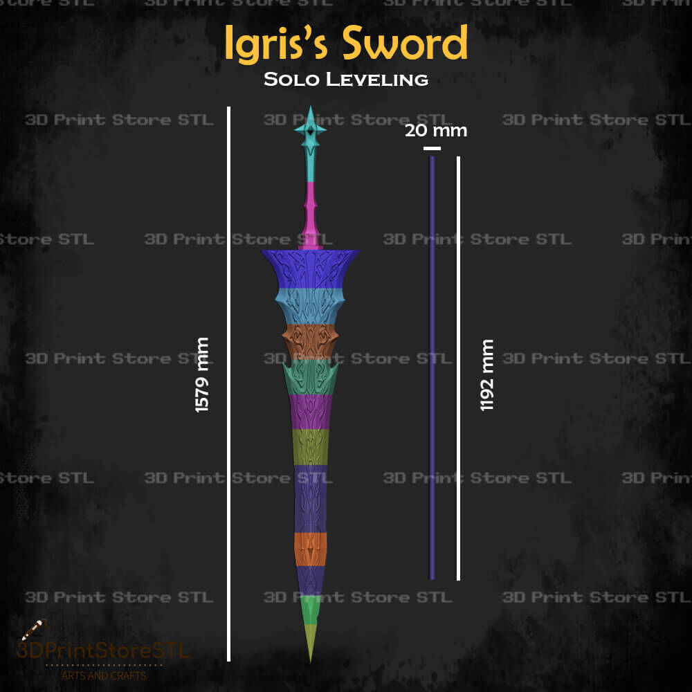 Igris Sword Cosplay Solo Leveling - STL File 3D print model_3