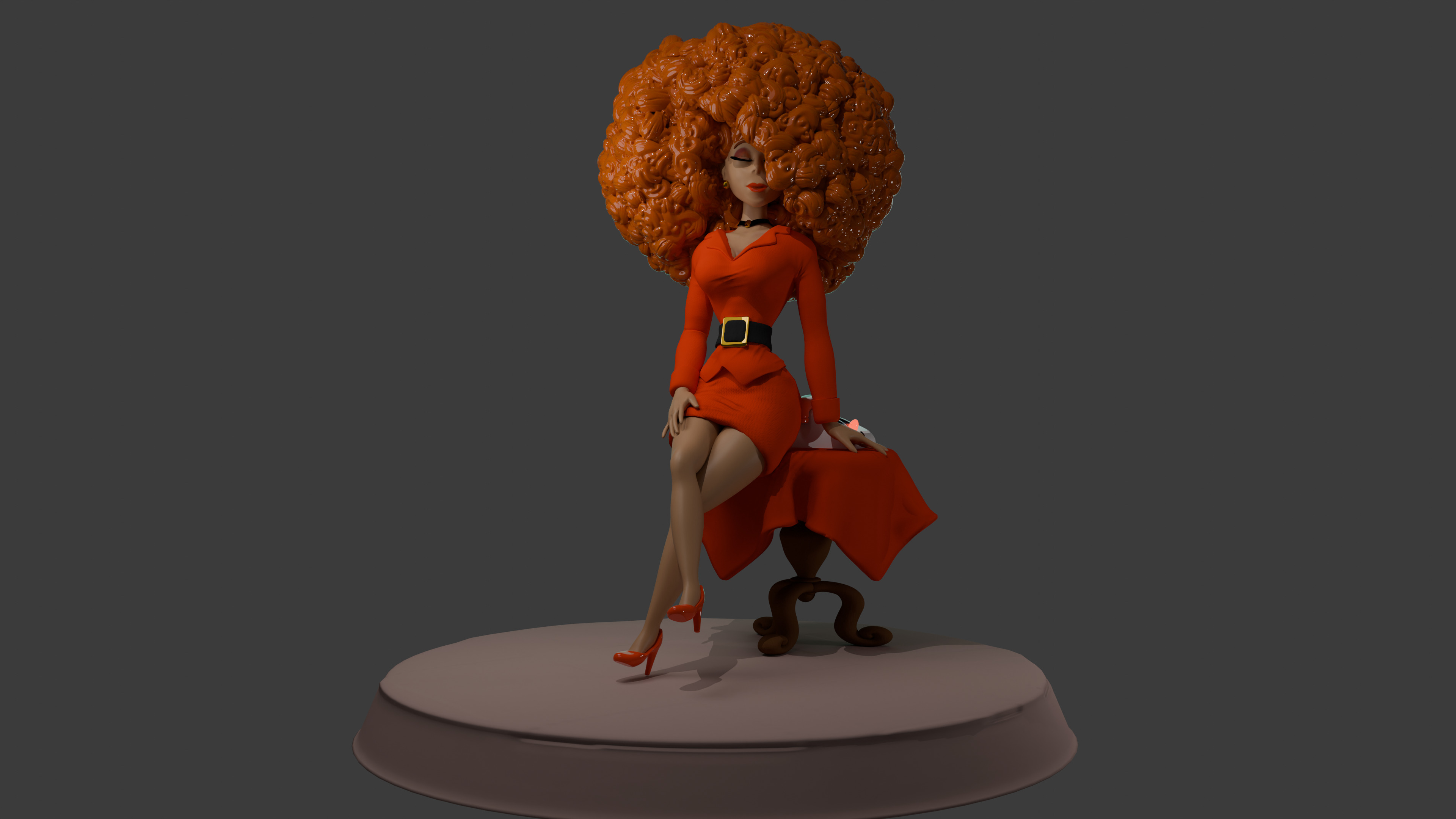 Miss Bellum  3D print model_3