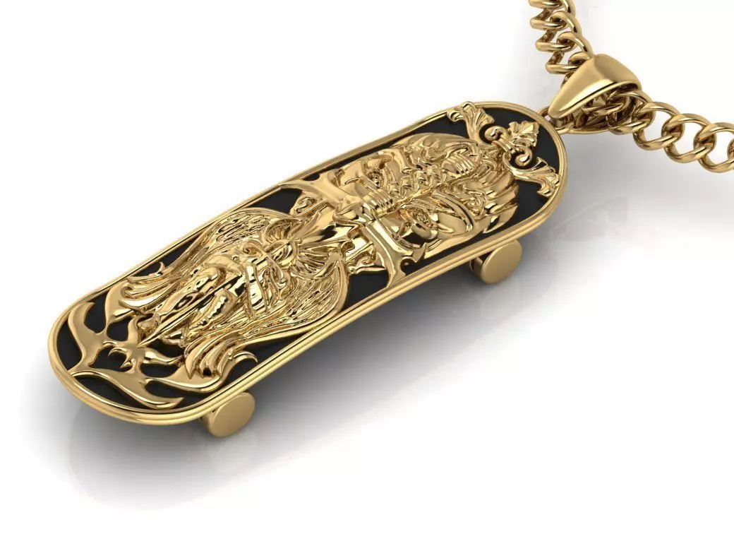 PENDANT SKATEBOARD WARRIOR 3D print model