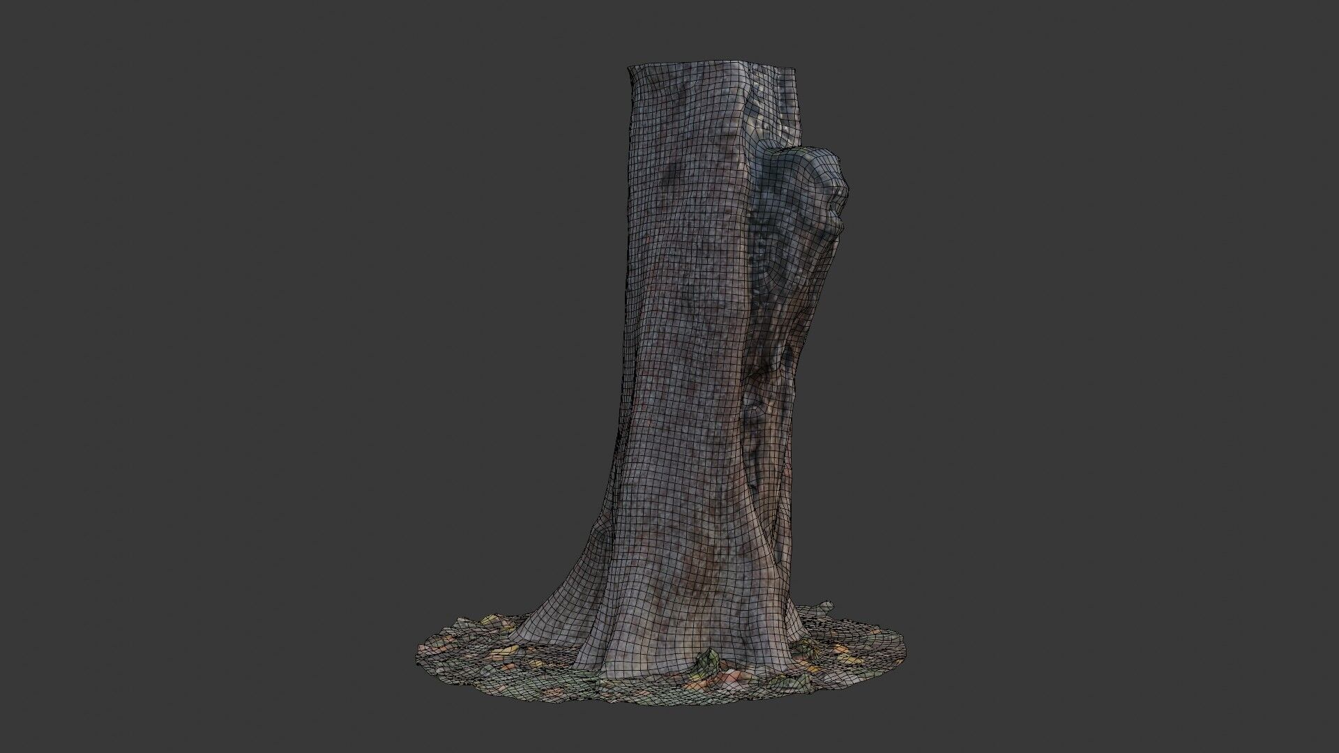 Tree Stump with Roots  3D Scanned Model Low-poly 3D model_2