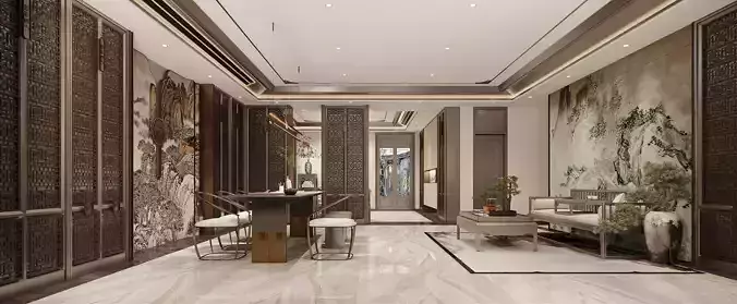 Chinese study tea room