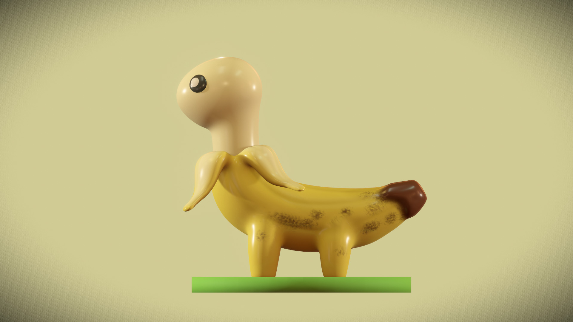 Cute Bananasurus - Banana With Dinosaur 3D model_1