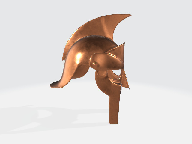 Bronze Spartan Helmet Low-poly 3D model_7