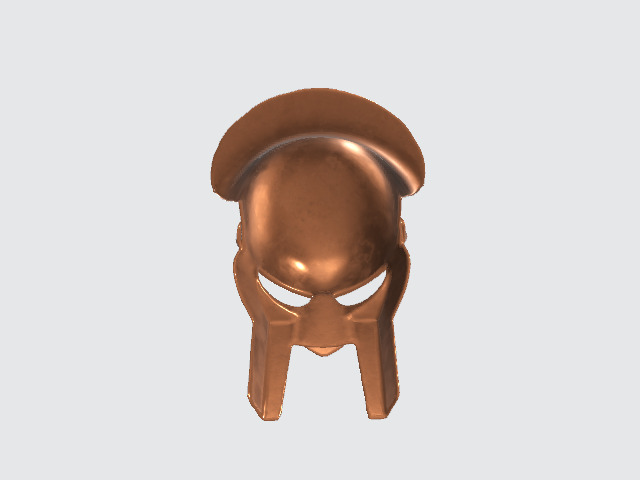 Bronze Spartan Helmet Low-poly 3D model_5