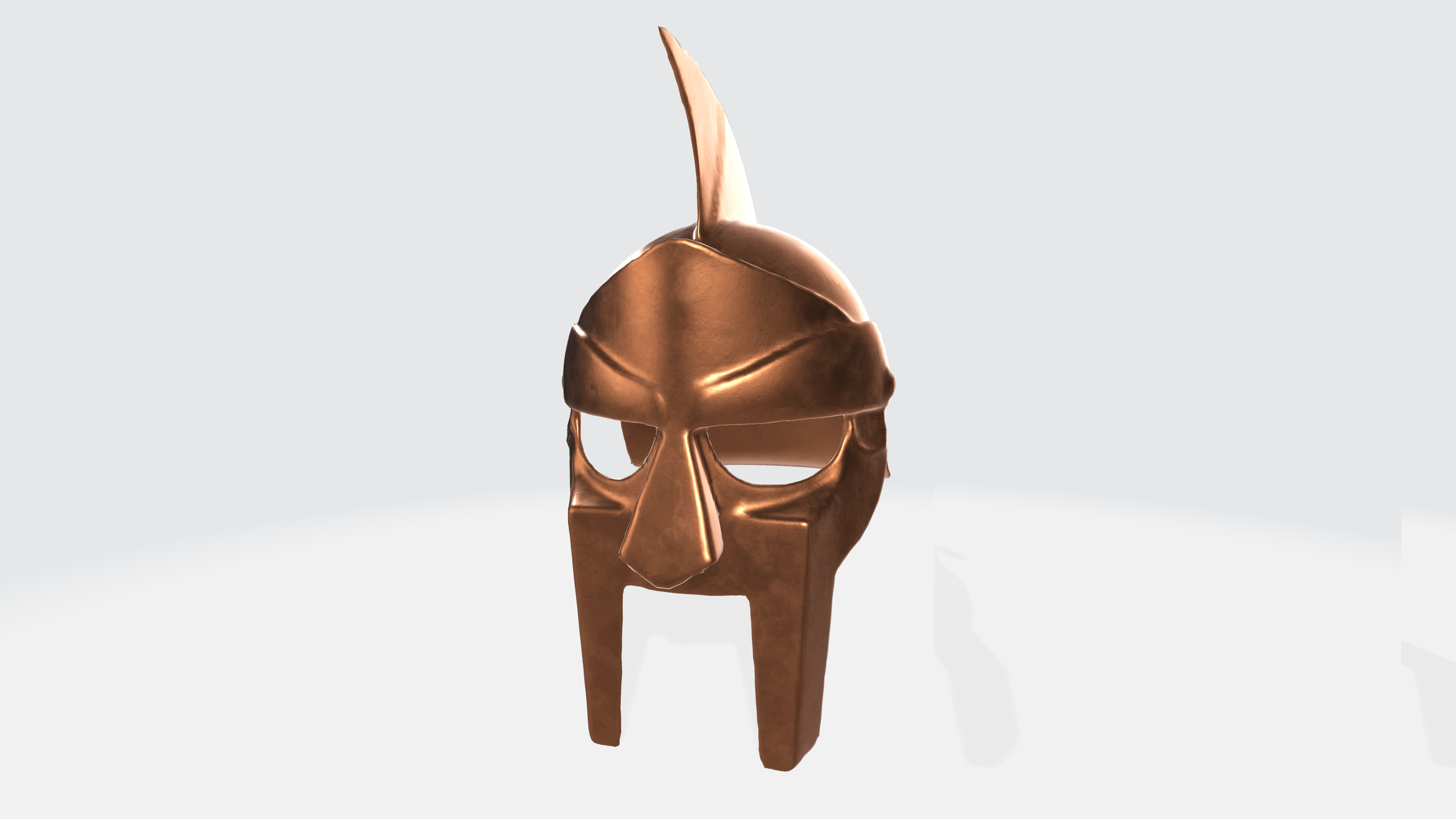 Bronze Spartan Helmet Low-poly 3D model_1