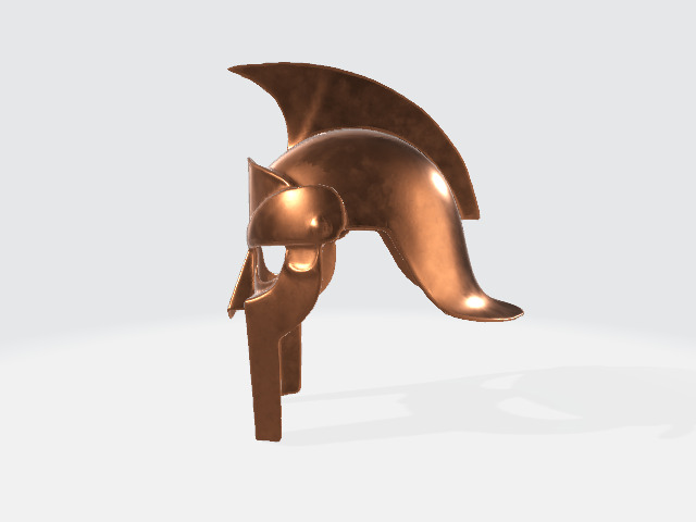 Bronze Spartan Helmet Low-poly 3D model_6