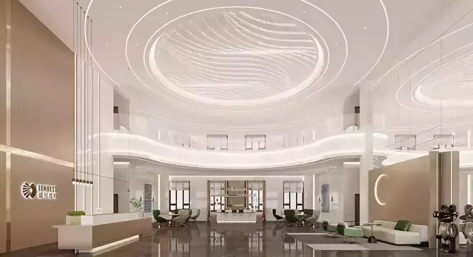 Modern public office lobby