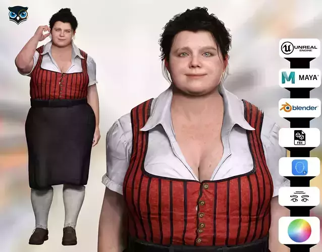 Marketplace Vendor or Innkeeper Realistic 3D Model