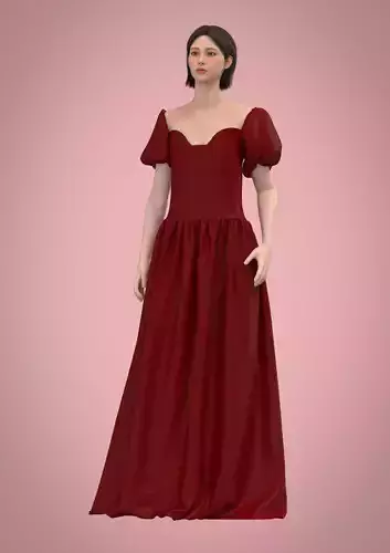 Maroon Cinderella Princess Prom Dress