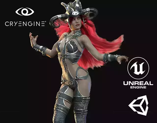 Knight Woman - Game Ready