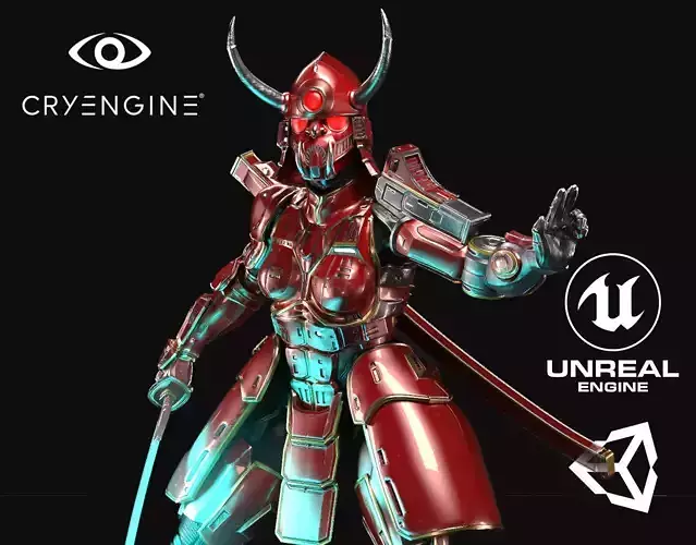 Samurai Woman - Game Ready