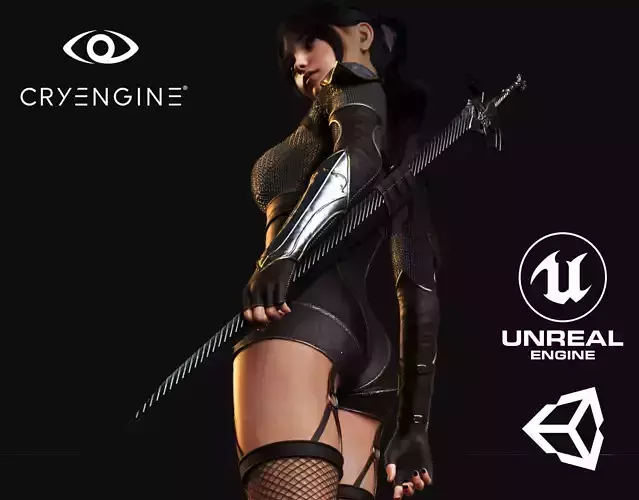 Beautiful Warrior Teen - Game Ready