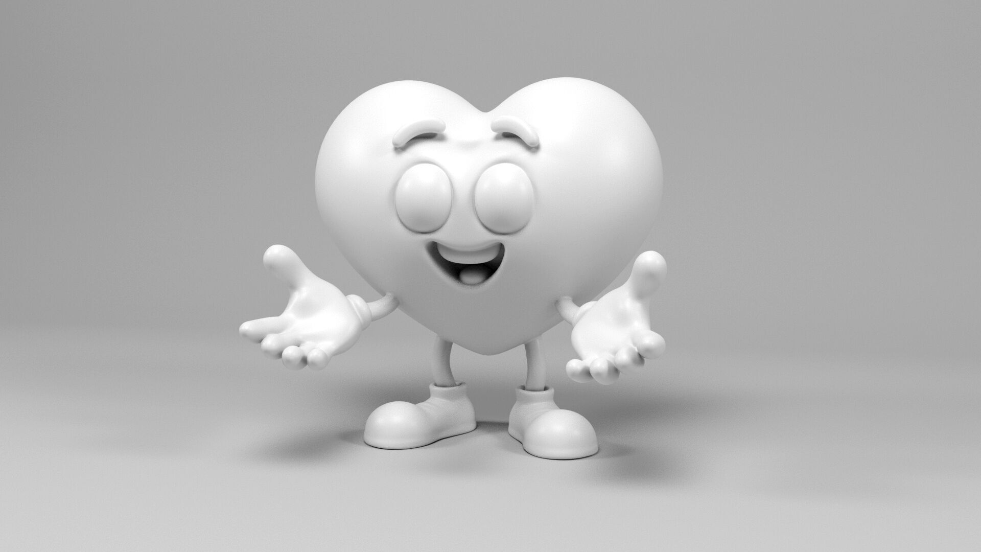 Funny heart 3D print model_4